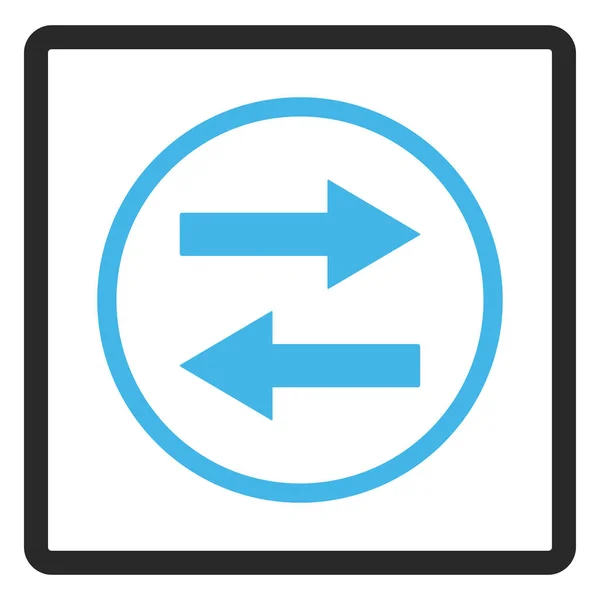 Horizontal Flip Arrows Framed Vector Icon — Stock Vector