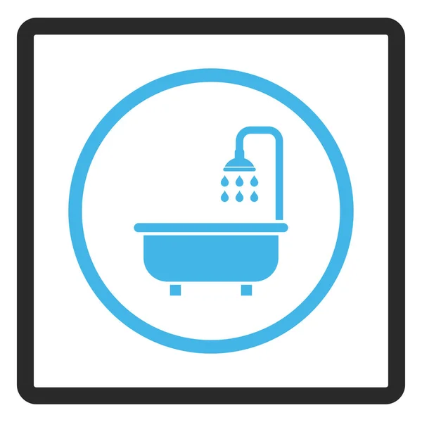 Ducha baño enmarcado Vector icono — Vector de stock