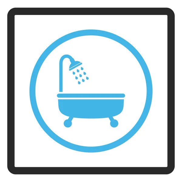 Duschbad gerahmt Vektor-Symbol — Stockvektor