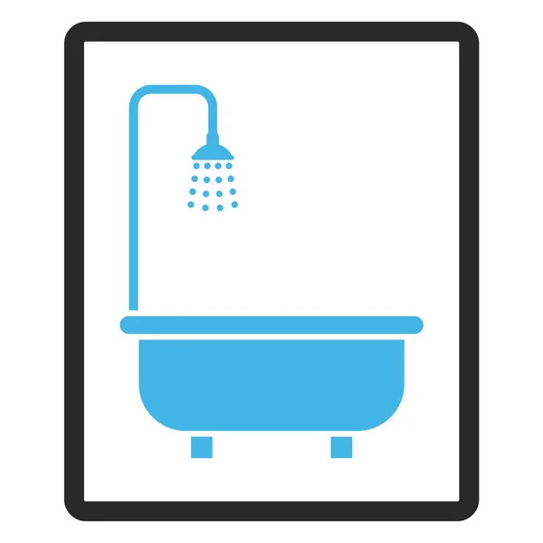 Shower Bath Framed Vector Icon — Stock Vector