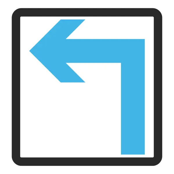 Turn Left Framed Vector Icon — Stock Vector