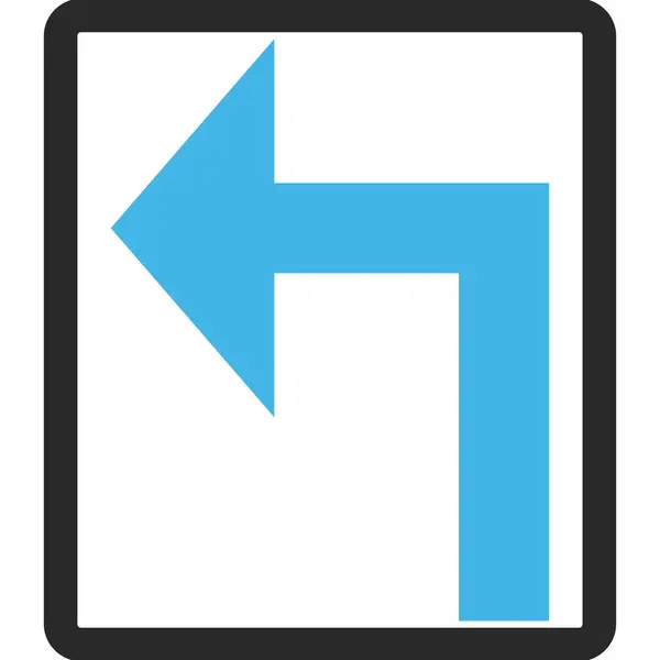 Turn Left ingelijst Vector Icon — Stockvector