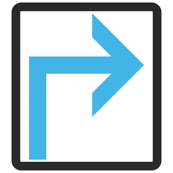 Turn Right Framed Vector Icon — Stock Vector