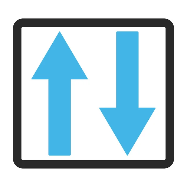 Vertical Flip Arrows Framed Vector Icon — Stock Vector