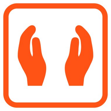 Alkış eller vektör simgesi bir çerçeve içinde