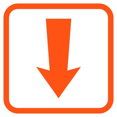 Vektör simgesi bir çerçeve içinde aşağı ok