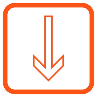 Vektör simgesi bir çerçeve içinde aşağı ok