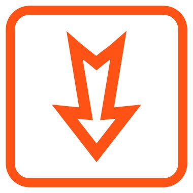 Vektör simgesi bir çerçeve içinde aşağı ok