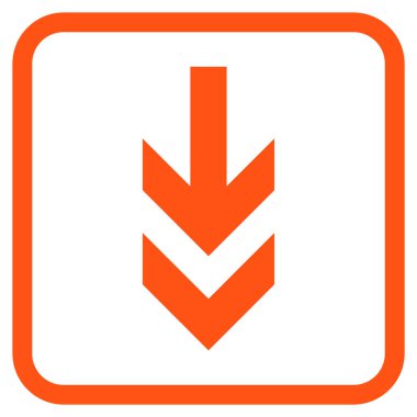 Vektör simgesi bir çerçeve içinde aşağı ok