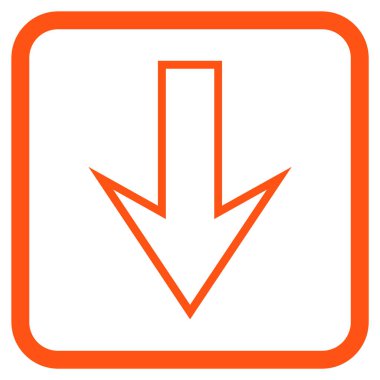 Vektör simgesi bir çerçeve içinde aşağı ok