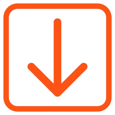 Vektör simgesi bir çerçeve içinde aşağı ok