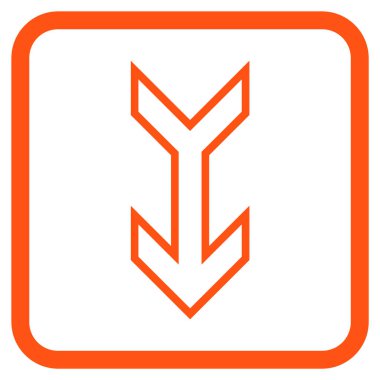 Vektör simgesi bir çerçeve içinde aşağı ok