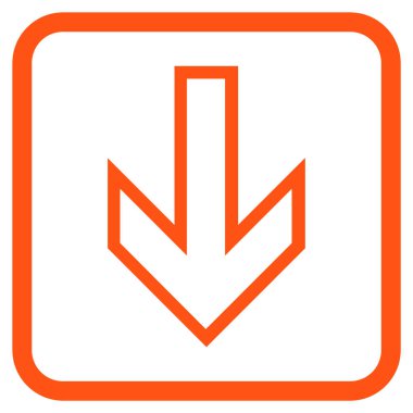 Vektör simgesi bir çerçeve içinde aşağı ok