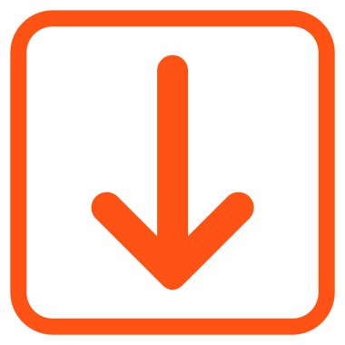 Vektör simgesi bir çerçeve içinde aşağı ok