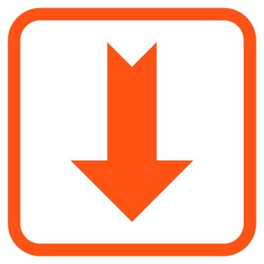 Vektör simgesi bir çerçeve içinde aşağı ok