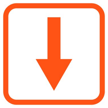 Vektör simgesi bir çerçeve içinde aşağı ok