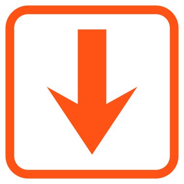 Vektör simgesi bir çerçeve içinde aşağı ok