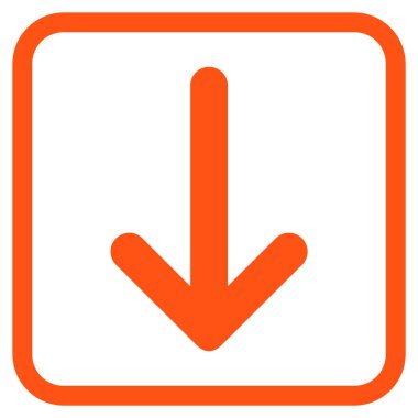 Vektör simgesi bir çerçeve içinde aşağı ok