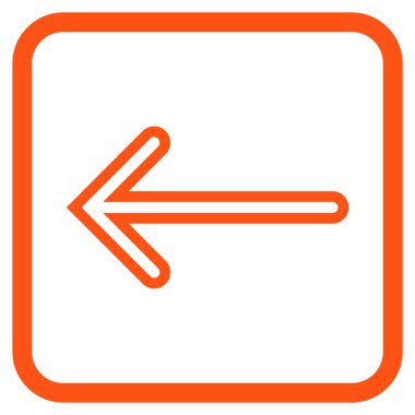 Ok sol vektör simgesi bir çerçeve içinde