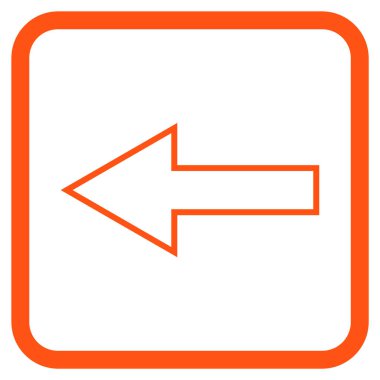 Ok sol vektör simgesi bir çerçeve içinde