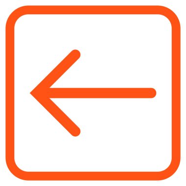 Ok sol vektör simgesi bir çerçeve içinde