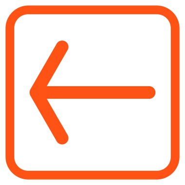 Ok sol vektör simgesi bir çerçeve içinde