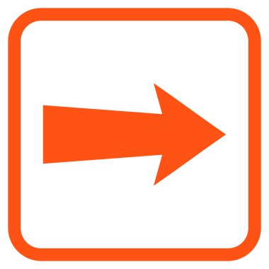 Ok sağ vektör simgesi bir çerçeve içinde