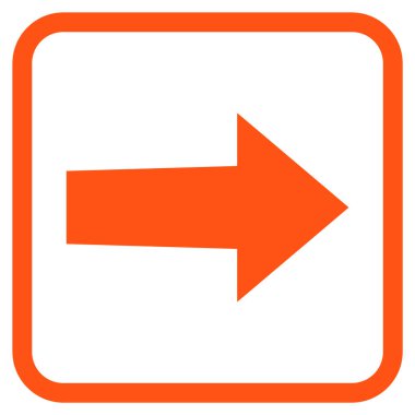 Ok sağ vektör simgesi bir çerçeve içinde