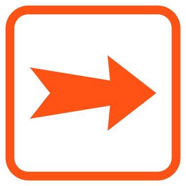 Ok sağ vektör simgesi bir çerçeve içinde