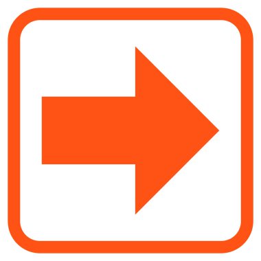 Ok sağ vektör simgesi bir çerçeve içinde