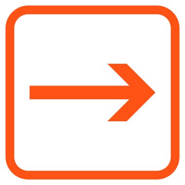 Ok sağ vektör simgesi bir çerçeve içinde