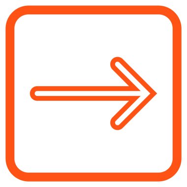 Ok sağ vektör simgesi bir çerçeve içinde