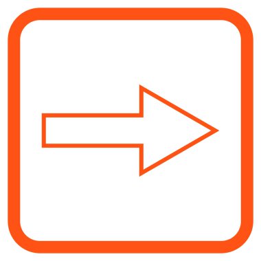 Ok sağ vektör simgesi bir çerçeve içinde