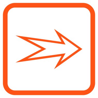 Ok sağ vektör simgesi bir çerçeve içinde