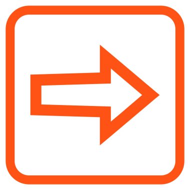 Ok sağ vektör simgesi bir çerçeve içinde