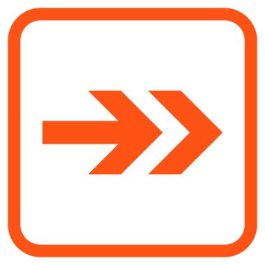 Ok sağ vektör simgesi bir çerçeve içinde