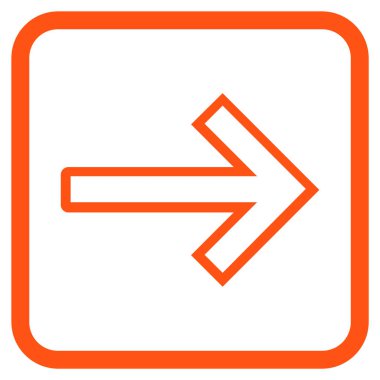 Ok sağ vektör simgesi bir çerçeve içinde