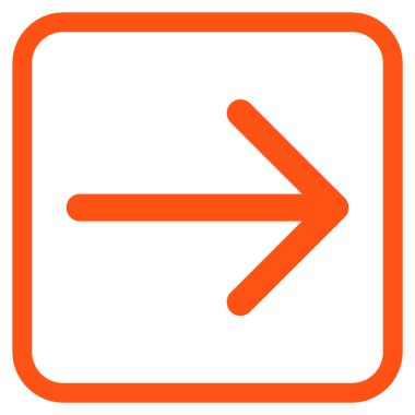 Ok sağ vektör simgesi bir çerçeve içinde