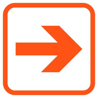 Ok sağ vektör simgesi bir çerçeve içinde