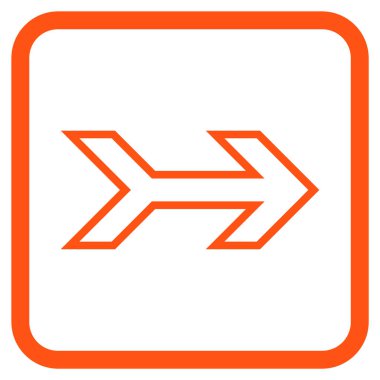 Ok sağ vektör simgesi bir çerçeve içinde