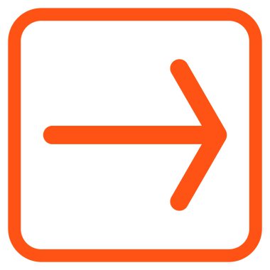 Ok sağ vektör simgesi bir çerçeve içinde