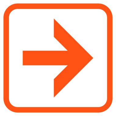 Ok sağ vektör simgesi bir çerçeve içinde