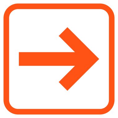 Ok sağ vektör simgesi bir çerçeve içinde