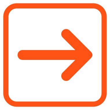 Ok sağ vektör simgesi bir çerçeve içinde