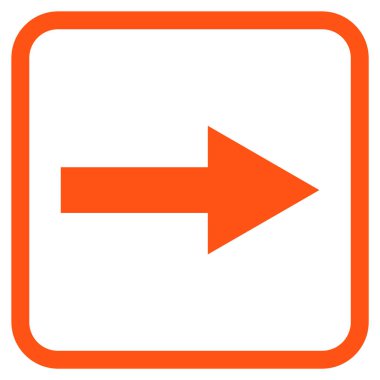 Ok sağ vektör simgesi bir çerçeve içinde