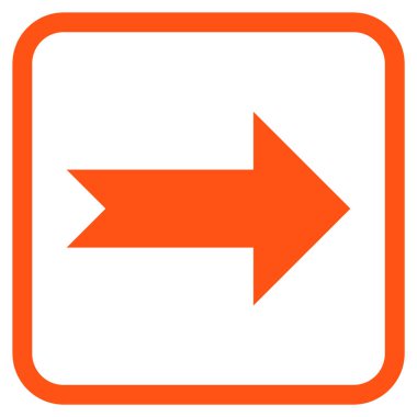 Ok sağ vektör simgesi bir çerçeve içinde