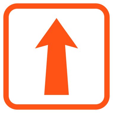 Vektör simgesi bir çerçeve içinde yukarı ok