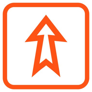 Vektör simgesi bir çerçeve içinde yukarı ok