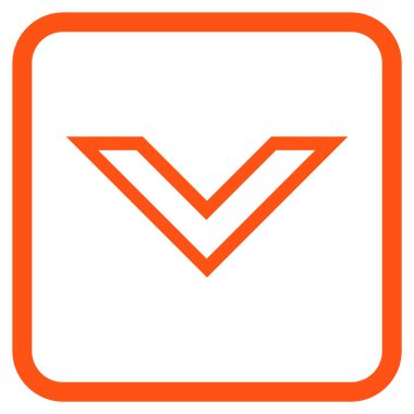 Vektör simgesi bir çerçeve içinde aşağı ok ucu