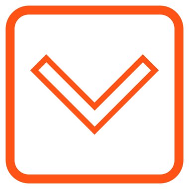 Vektör simgesi bir çerçeve içinde aşağı ok ucu